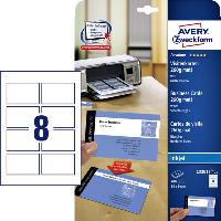 VISITEKAART AVERY C32015-25 85X54MM MAT