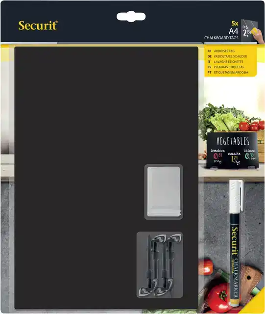 KRIJTBORD SECURIT A4 TAGS 5 STUKS