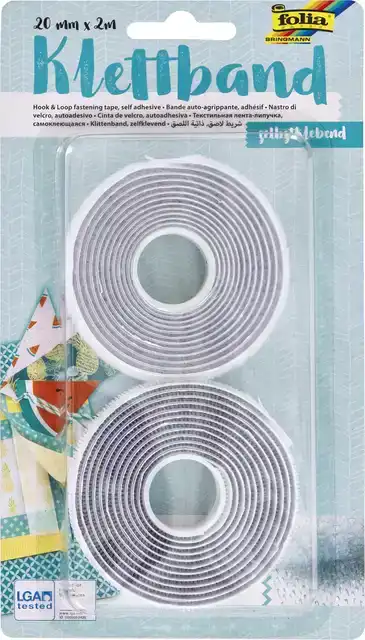 KLITTENBAND FOLIA 20MMX2M WIT