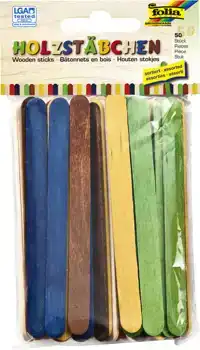STOKJE FOLIA HOUT ASSORTI