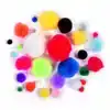 POMPON FOLIA 30ST DIVERSE KLEUREN EN