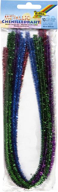 CHENILLEDRAAD FOLIA 50CM 8MM 10 STUKS