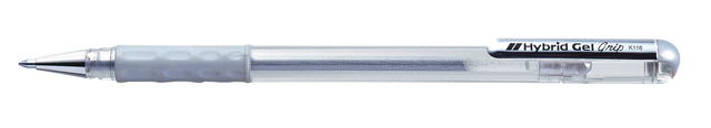 GELSCHRIJVER PENTEL K118 GRIP M ZILVER