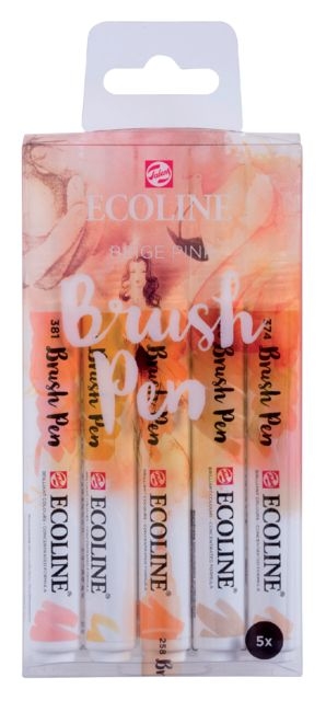BRUSHPEN TALENS ECOLINE SET 5 STUKS