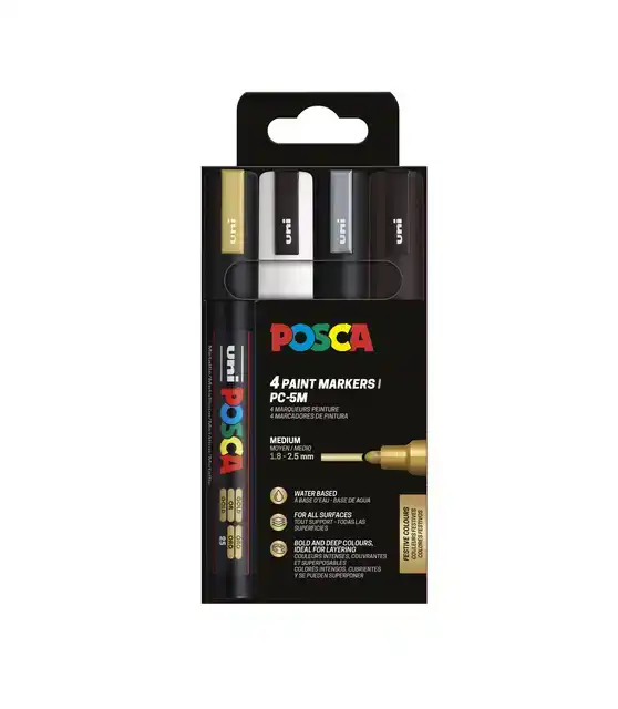 PAINTMARKER UNI POSCA PC5M M 4ST
