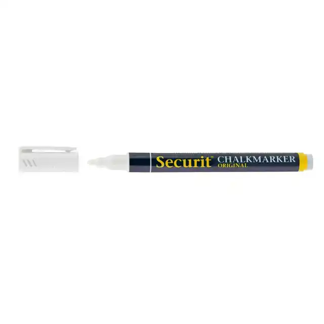 KRIJTSTIFT SECURIT SMA-100 ROND WIT CHALKMARKERS/WINDOW STENCILS