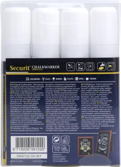 KRIJTSTIFT SECURIT SMA-720 BLOKPUNT CHALKMARKERS/WINDOW STENCILS
