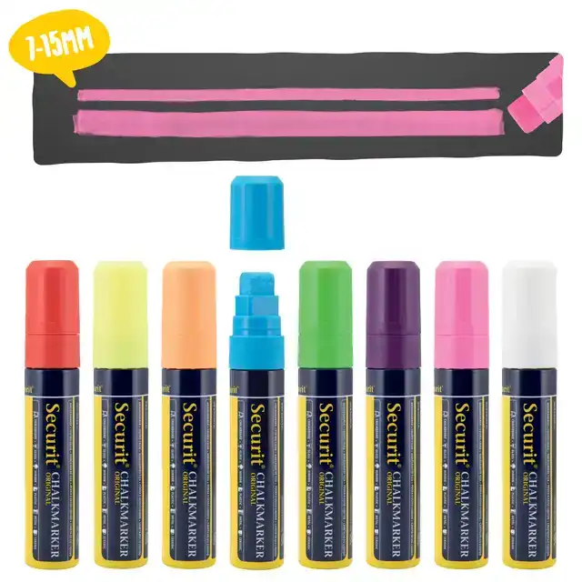 KRIJTSTIFT SECURIT SMA-720 BLOKPUNT CHALKMARKERS/WINDOW STENCILS