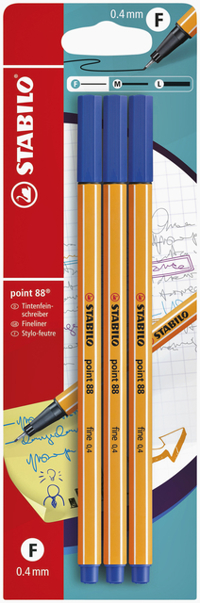 FINELINER STABILO POINT 88/41 F BLAUW