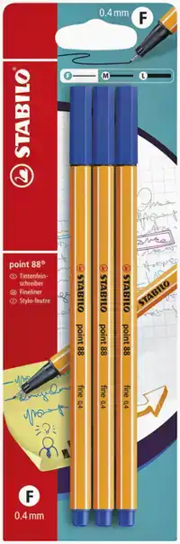 FINELINER STABILO POINT 88/41 F BLAUW