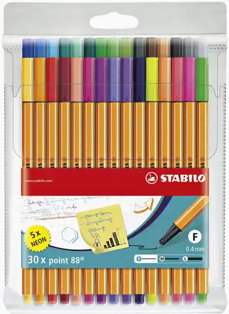 FINELINER STABILO POINT 88/30 F ASS