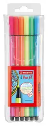 VILTSTIFT STABILO PEN 68/6 M FLUOR ASS
