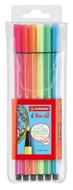 VILTSTIFT STABILO PEN 68/6 M FLUOR ASS