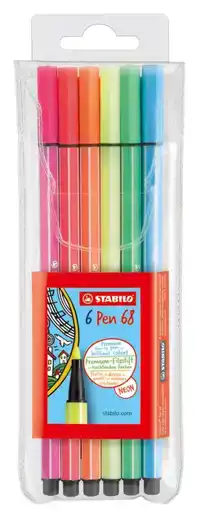 VILTSTIFT STABILO PEN 68/6 M FLUOR ASS