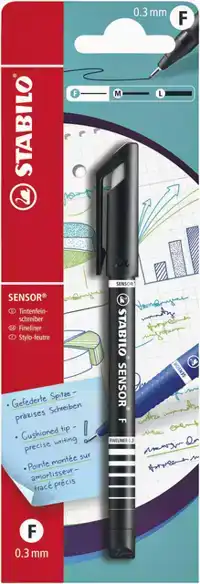 FINELINER STABILO SENSOR 10198 F ZWART