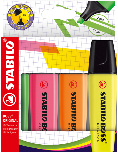 MARKEERSTIFT STABILO BOSS 70/4 ASSORTI