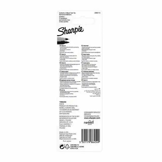 VILTSTIFT SHARPIE TWIN TIP UF EN F 2ST