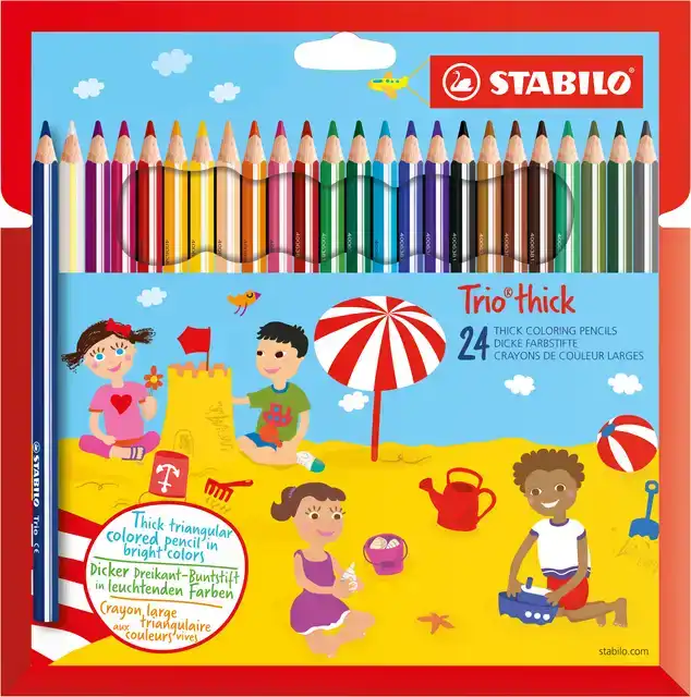 KLEURPOTLOOD STABILO 203 TRIO DIK 24ST