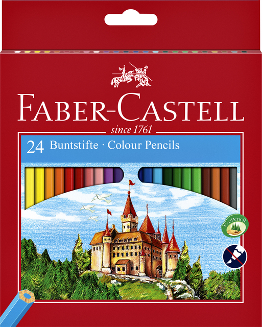 KLEURPOTLODEN FABER-CASTELL ZESKANTIG IN KARTONNEN ETUI A 24