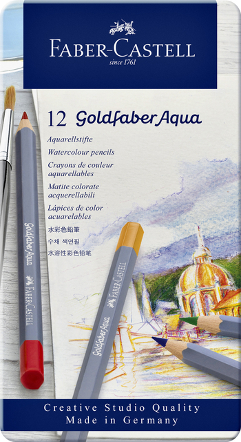 AQUARELKLEURPOTLOOD FABER-CASTELL GOLDFABER ETUI 12 STUKS