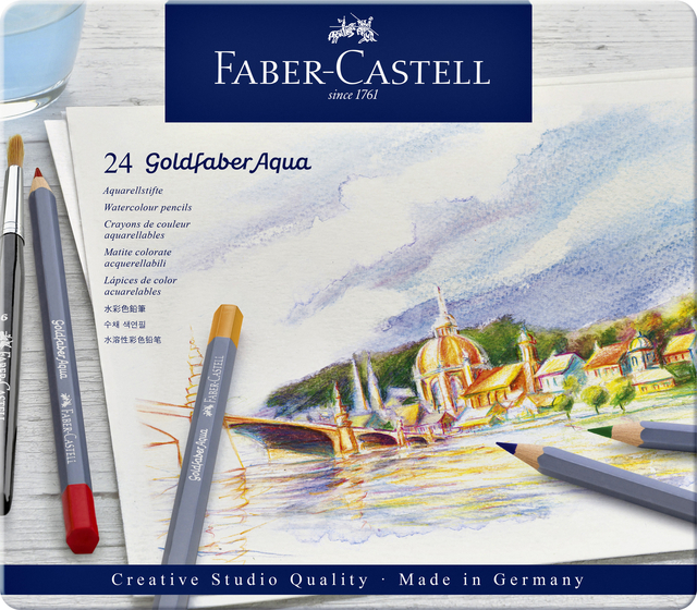 AQUARELKLEURPOTLOOD FABER-CASTELL GOLDFABER ETUI 24 STUKS