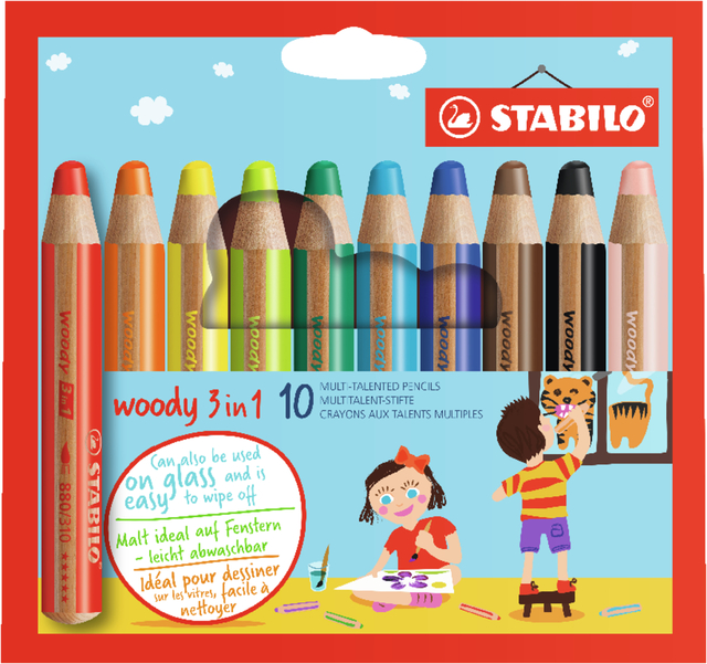 KLEURPOTLOOD STABILO 880 WOODY 3 IN 1