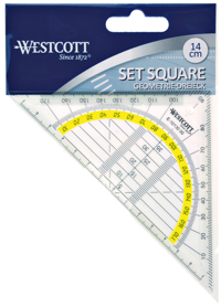 GEODRIEHOEK WESTCOTT 14CM TRANSPARANT