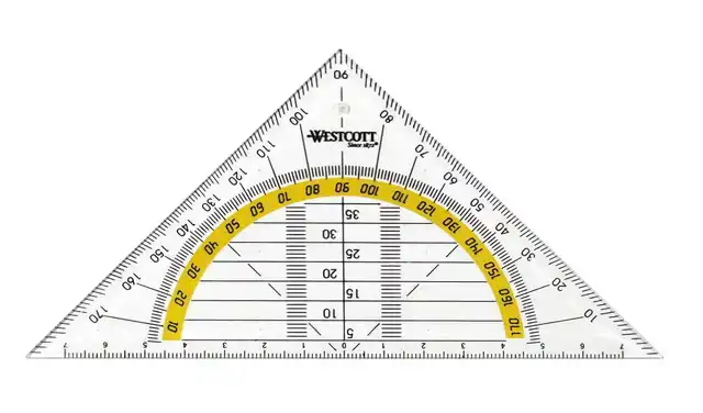 GEODRIEHOEK WESTCOTT 14CM TRANSPARANT