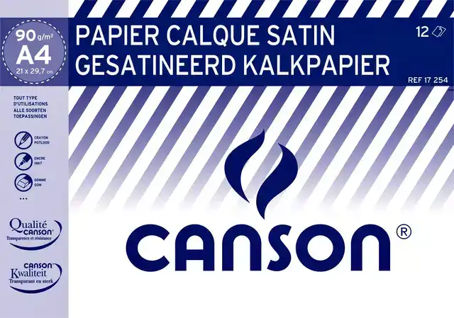 KALKPAPIER CANSON 12VEL 90GR A4