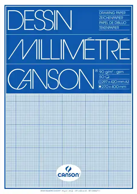 MILLIMETERPAPIER CANSON LICHTBLAUW