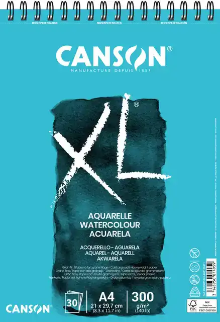AQUARELPAPIER CANSON XL 30VEL 300GR A4