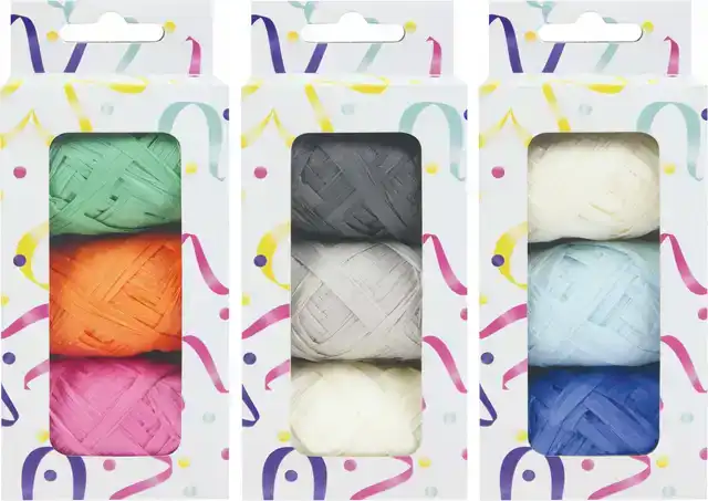 LINT RAFFIA ASSORTI ORANJE GROEN ROZE
