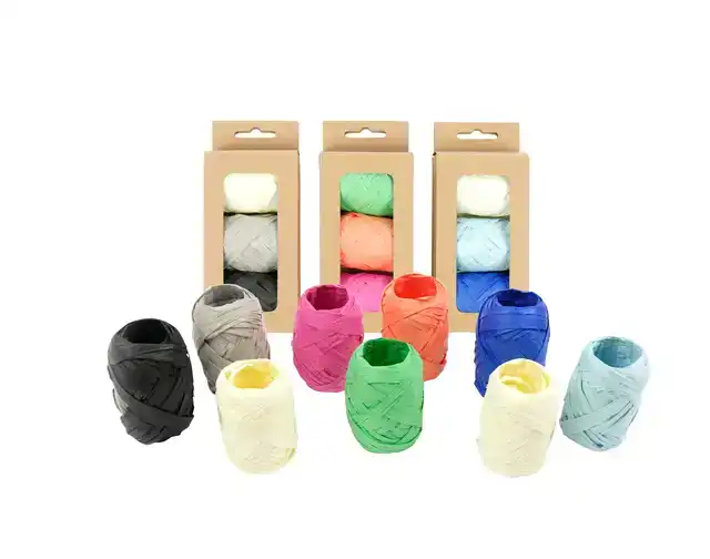 LINT RAFFIA ASSORTI ORANJE GROEN ROZE