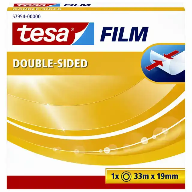 DUBBELZIJDIG PLAKBAND TESAFILM 33MX19MM