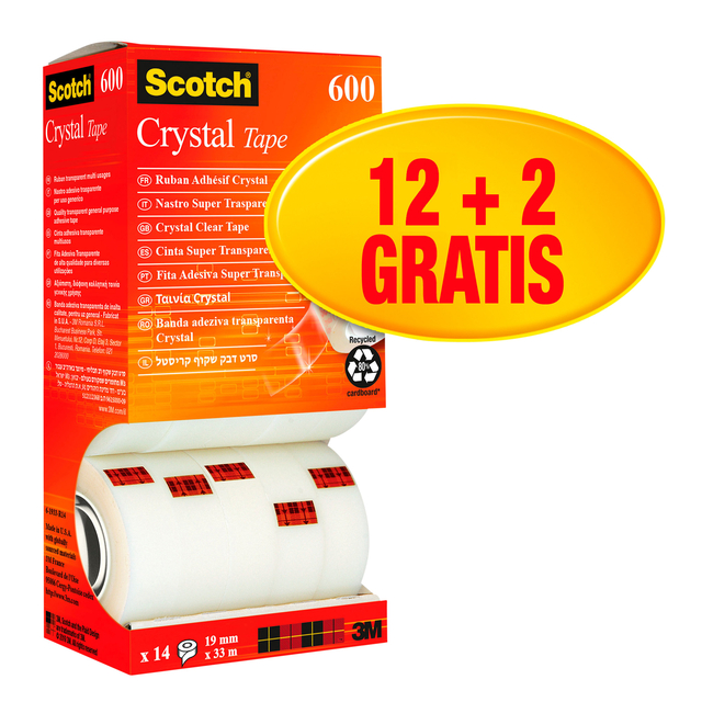 PLAKBAND SCOTCH CRYSTAL 600 19MMX33M TR