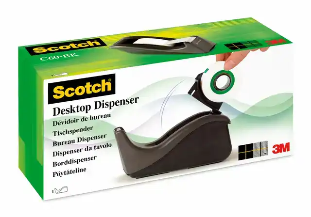 PLAKBANDHOUDER SCOTCH C60 ZWART 1ROL