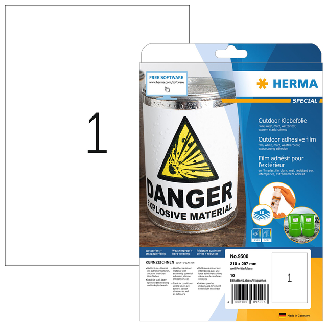 ETIKET HERMA 9500 A4 210X297MM 10ST