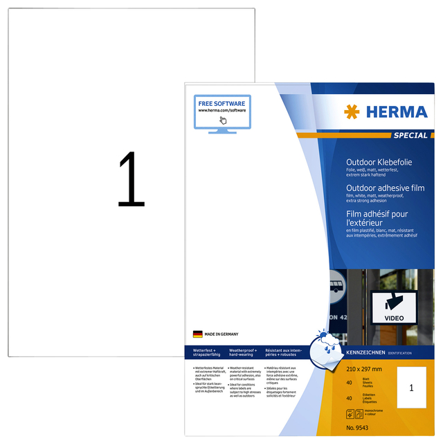 ETIKET HERMA 9543 210X297MM A4
