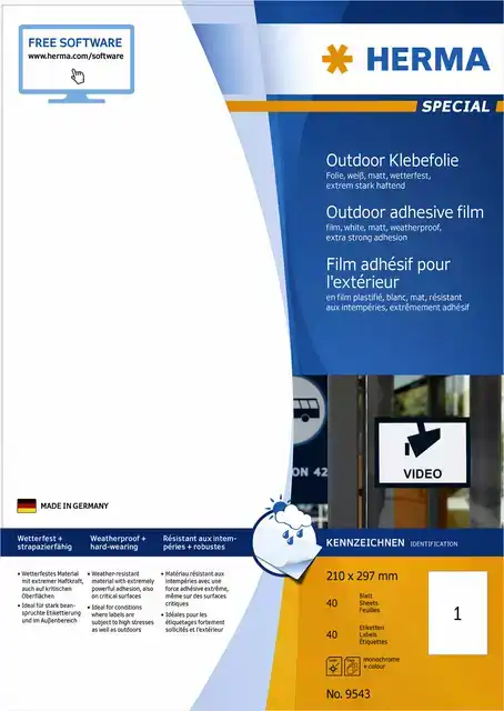 ETIKET HERMA 9543 210X297MM A4