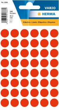 ETIKET HERMA 1866 ROND 12MM FLUOR ROOD