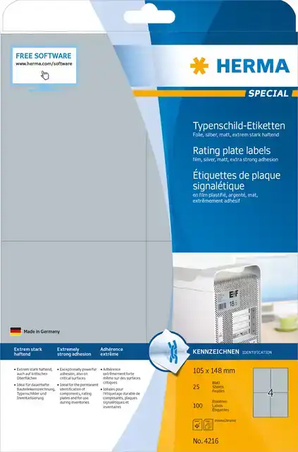 ETIKET HERMA 4216 105X148MM FOLIE