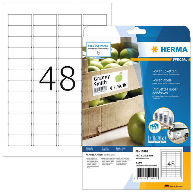 ETIKET HERMA POWER 10902 45.7X21.2MM