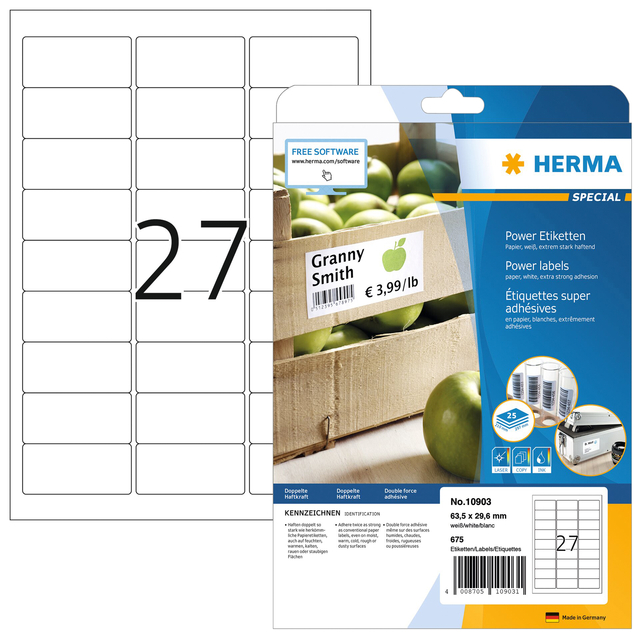 ETIKET HERMA POWER 10903 63.5X29.6MM