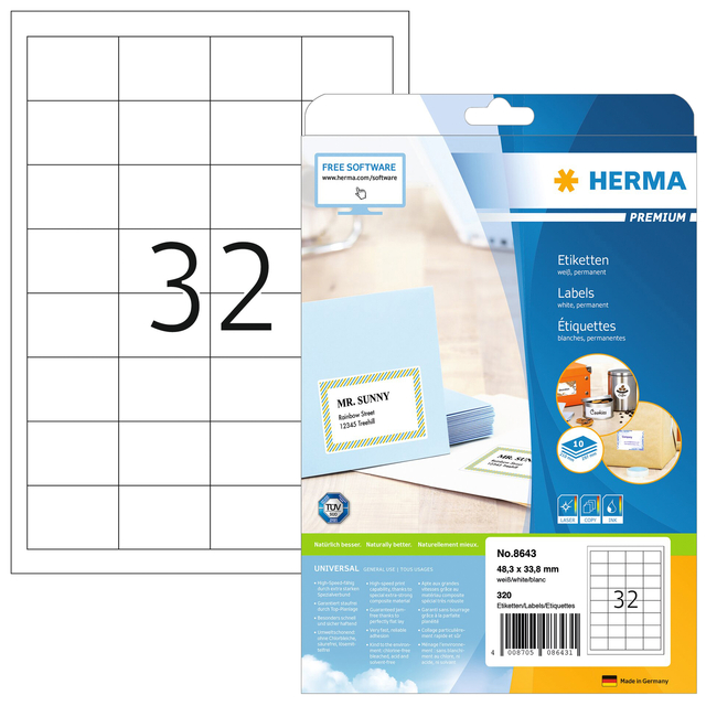 ETIKET HERMA 8643 48.3X33.8MM PREMIUM