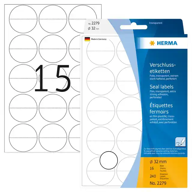 ETIKET HERMA 2279 32MM TRANSPARANT