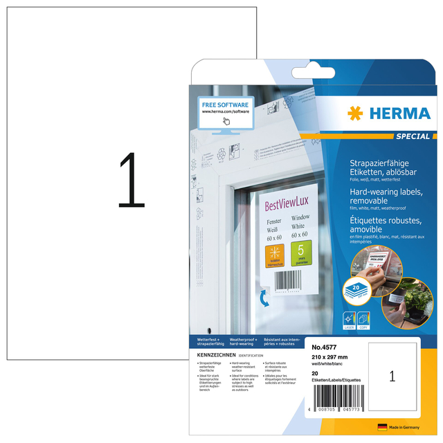 ETIKET HERMA 4577 210X297MM A4 FOLIE