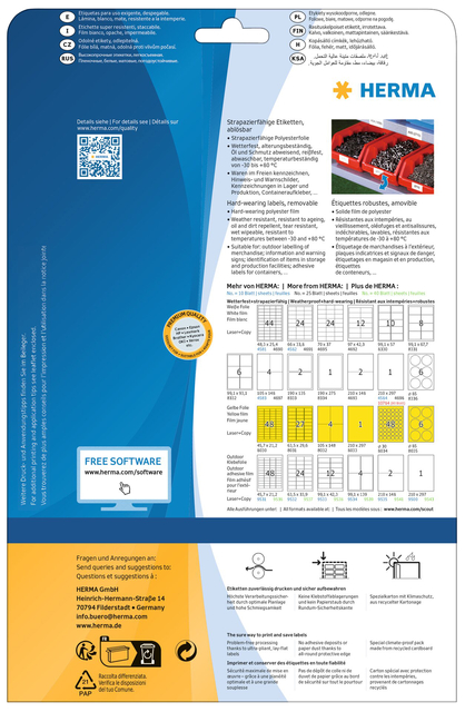 ETIKET HERMA 4577 210X297MM A4 FOLIE