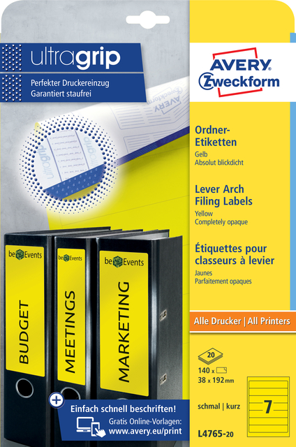 RUGETIKET AVERY SMAL 38X192MM