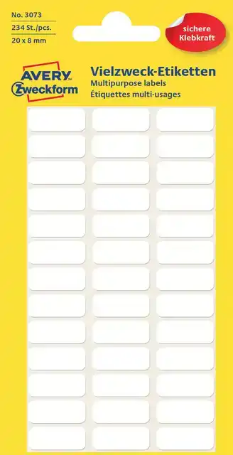 ETIKET AZ 3073 20X8MM WIT 234STUKS