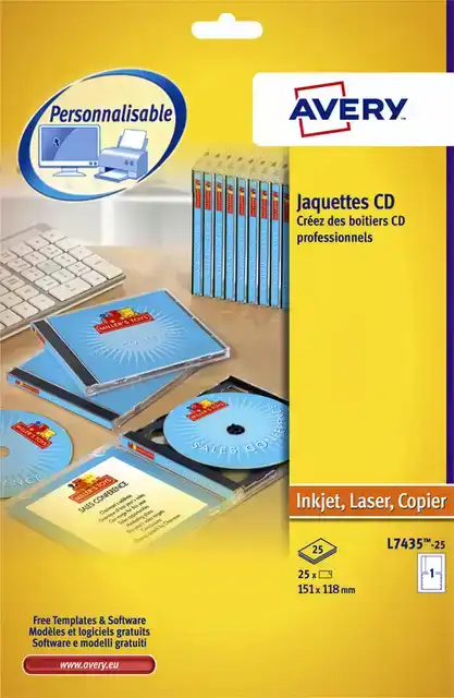 CD INLEGKAART AVERY L7435-25 151 X118MM